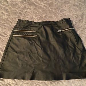 Black Faux Leather Mini Skirt